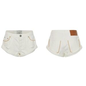 One Teaspoon NWT‎ Bandits Low Waist Denim Shorts Pearl White Size 29 MSRP $110